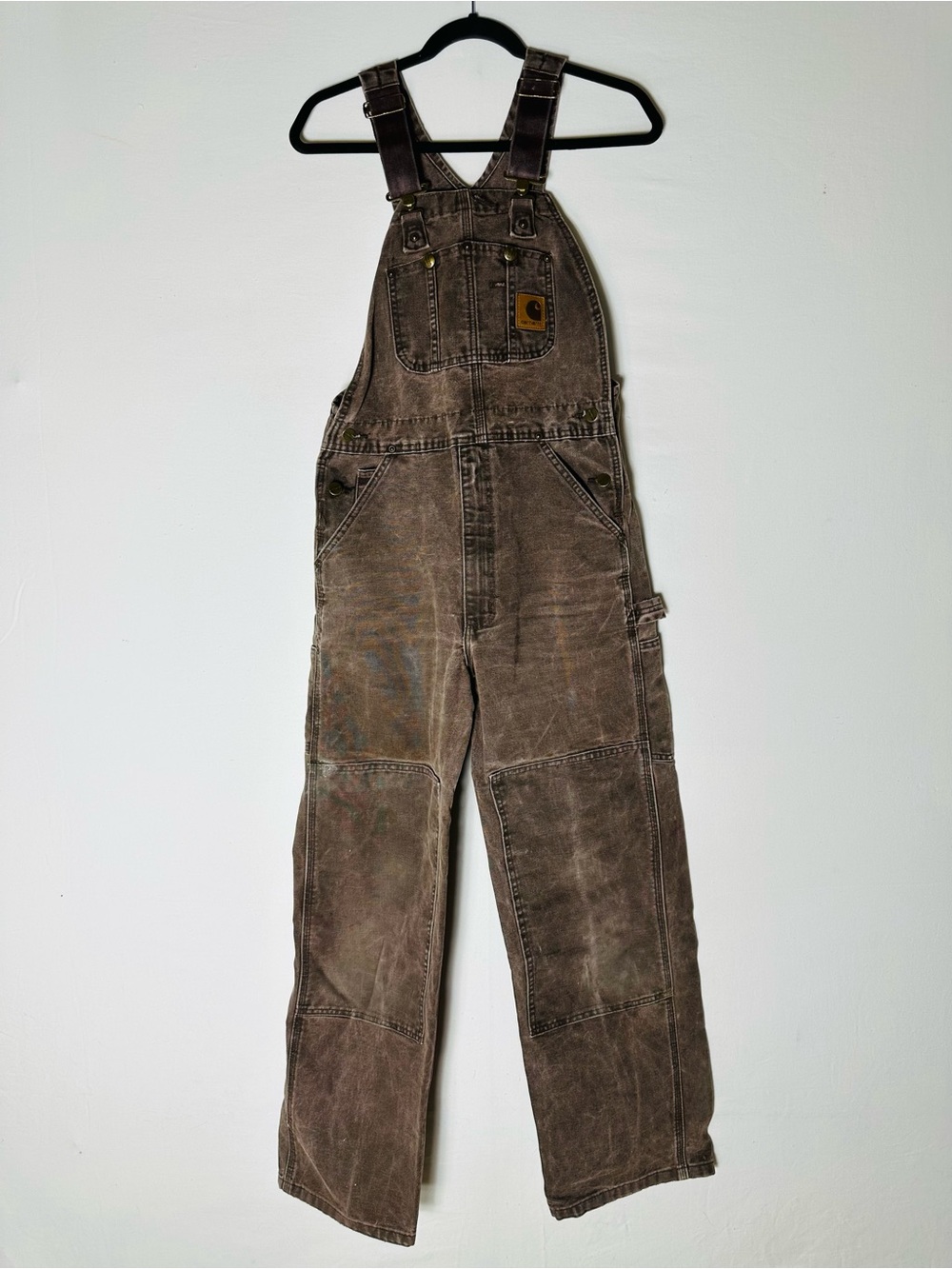 Carhartt Sandstone Double Knee Bib Overalls 30x32 Chestnut R06 CHT Streetwear